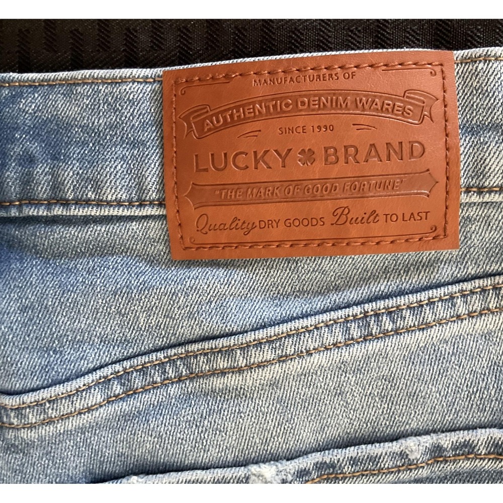 Lucky Brand Stevie High Rise Flare Jeans Womens 6/28 R Blue Distressed Raw Hem - Picture 7 of 13